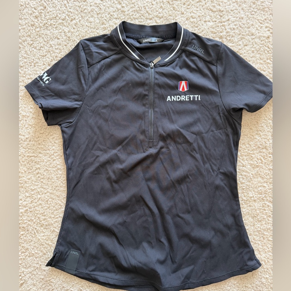 NWT women’s Andretti racing/ TWG motorsports short sleeve black polo shirt